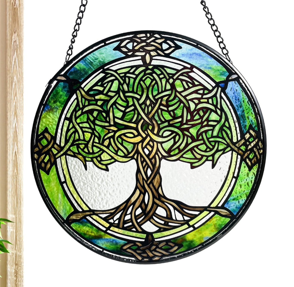 Tree of Life Stained Glass Suncatcher - Window Hanging Décor
