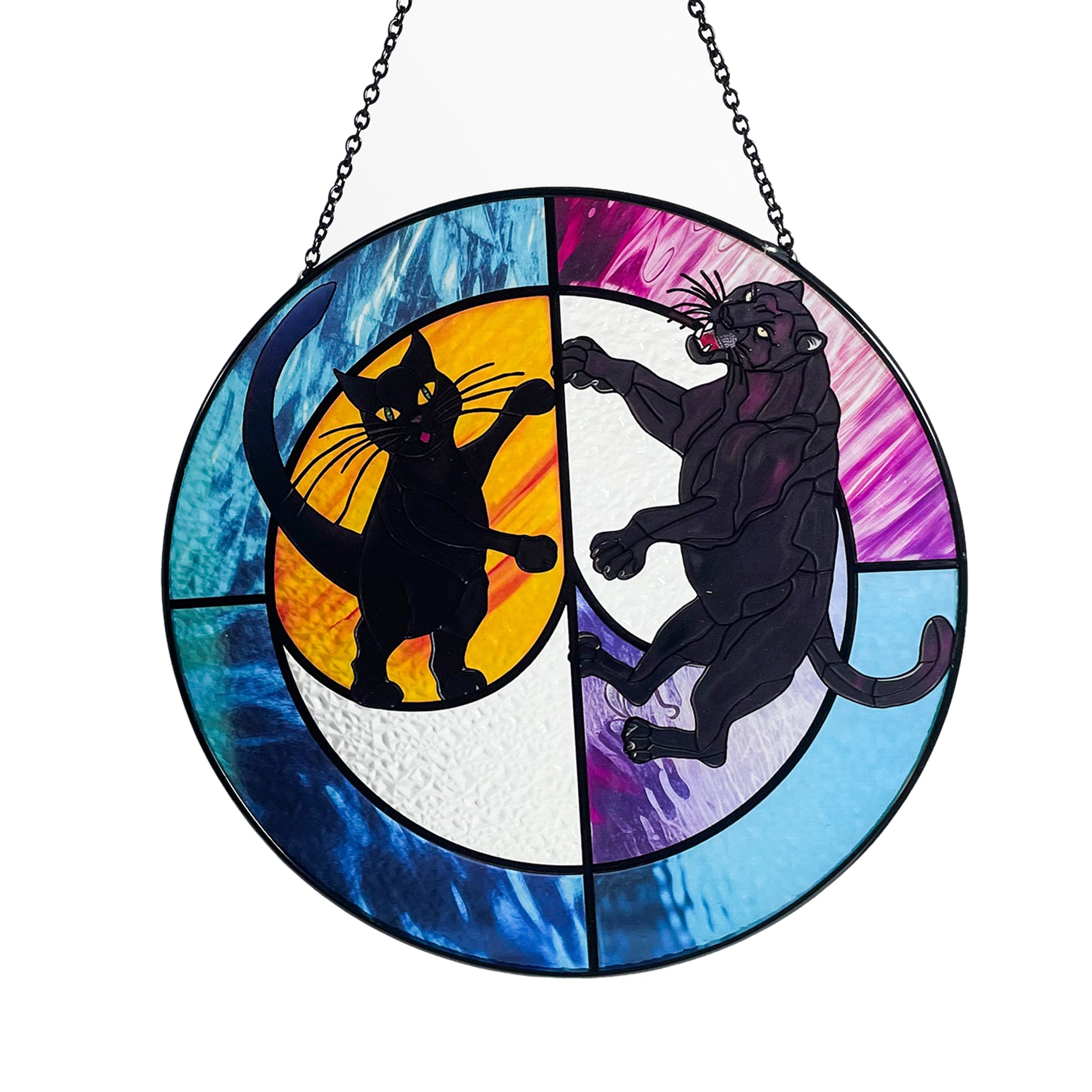 Mindset is Everything Black Cat to Panther Suncatcher, Indoor Decor, Window Hanging, Wall Art, Gifts, Inspirational Decor, Sun Catcher