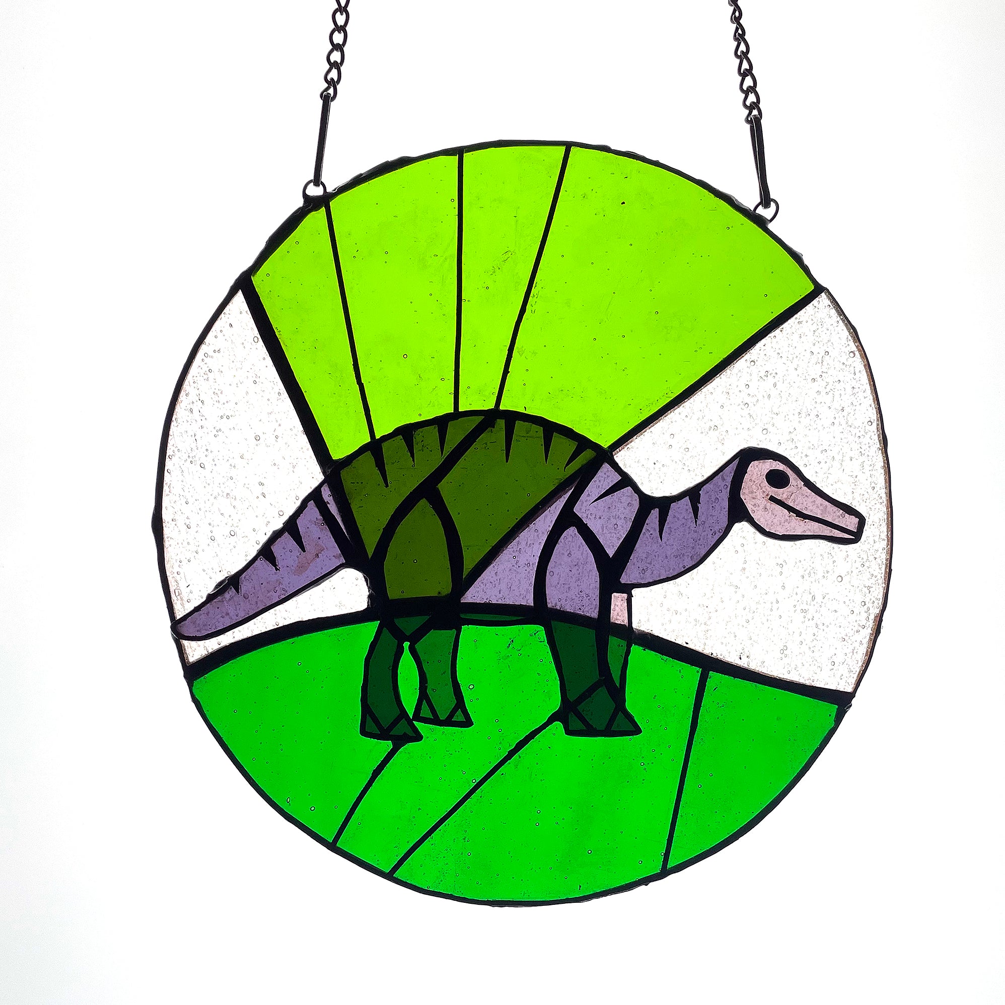 Dinosaur Stained Glass Window Hanging - Sun Catcher Decoration