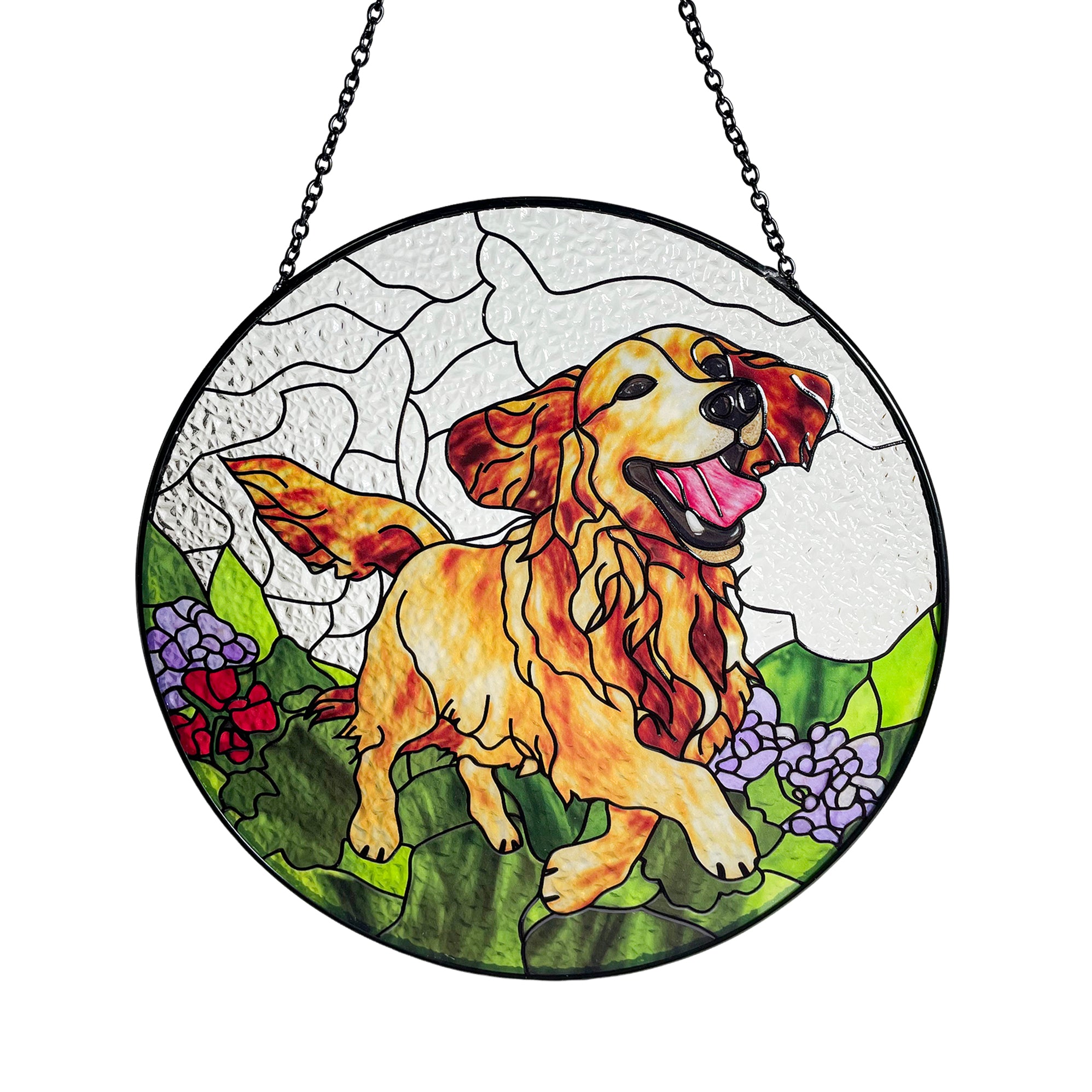 Golden Retriever Stained Glass Suncatcher/Window Hanging for Dog Lovers