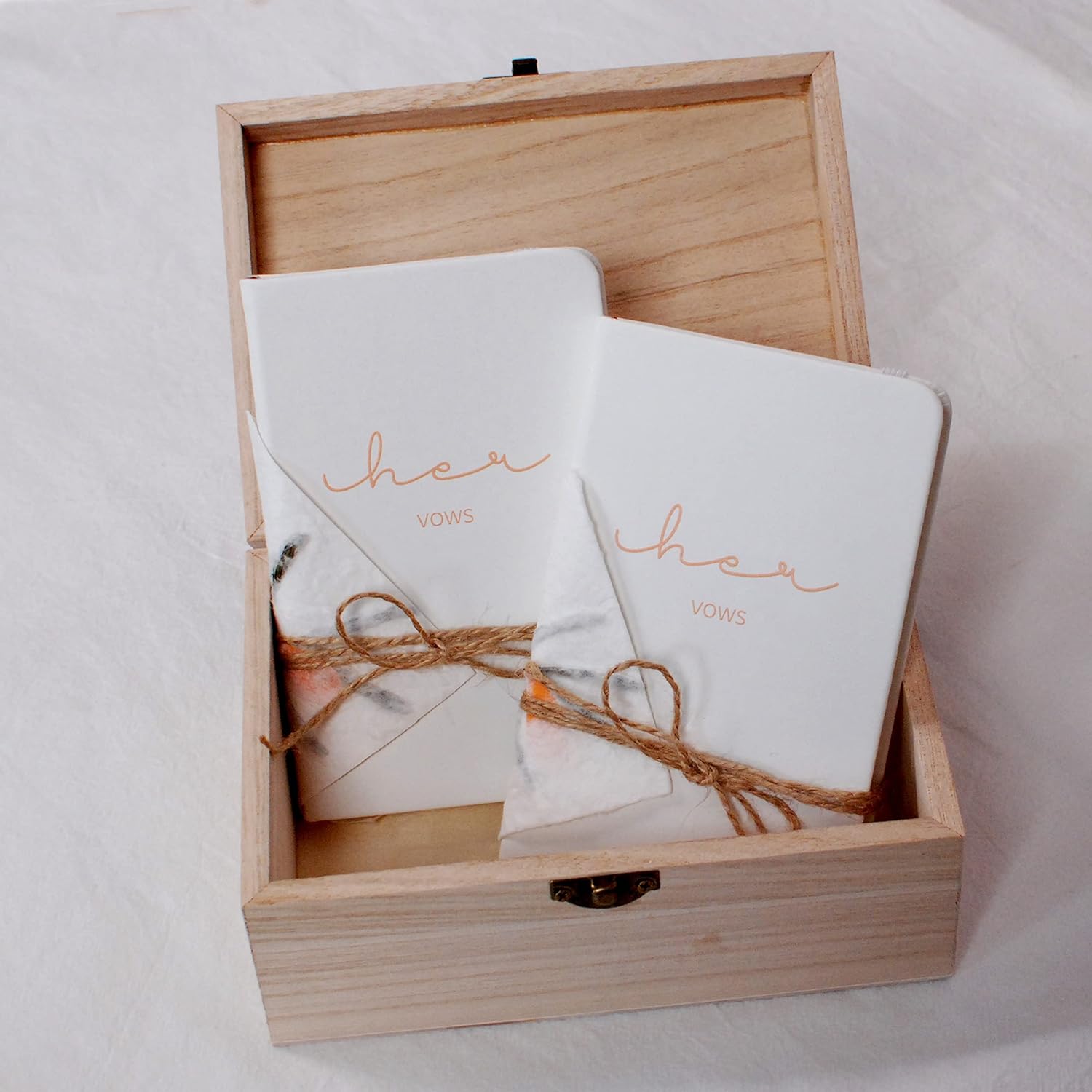 Vows Book Hers and Hers, Mrs and Mrs Lesbian Newlyweds Couples Wedding Gifts Box Unique Dry Flower Press Paper Wrap