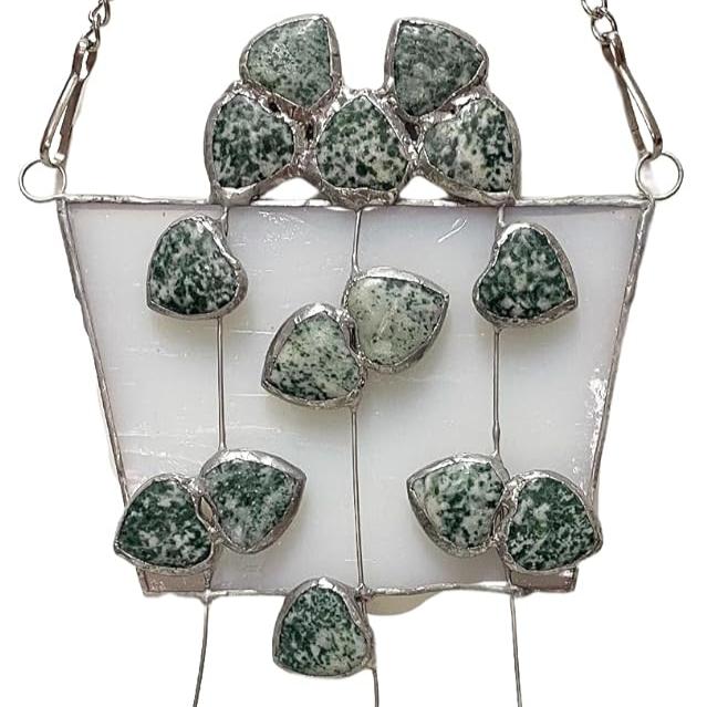 Green String of Heart Stained Glass SunCatcher - Plant Lover's Gift