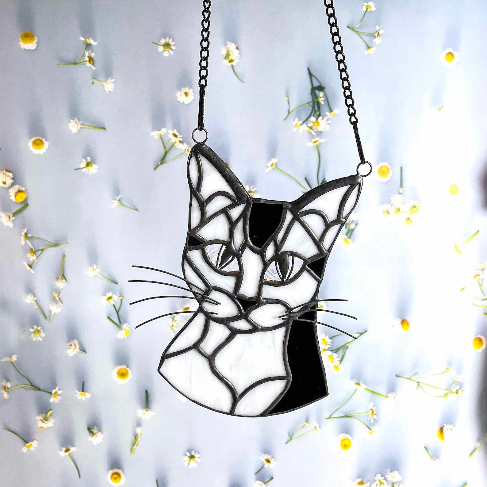 Custom Pet Stained Glass Portrait Suncatcher Ornaments, Gifts, Artwork for Windows and Home Decor