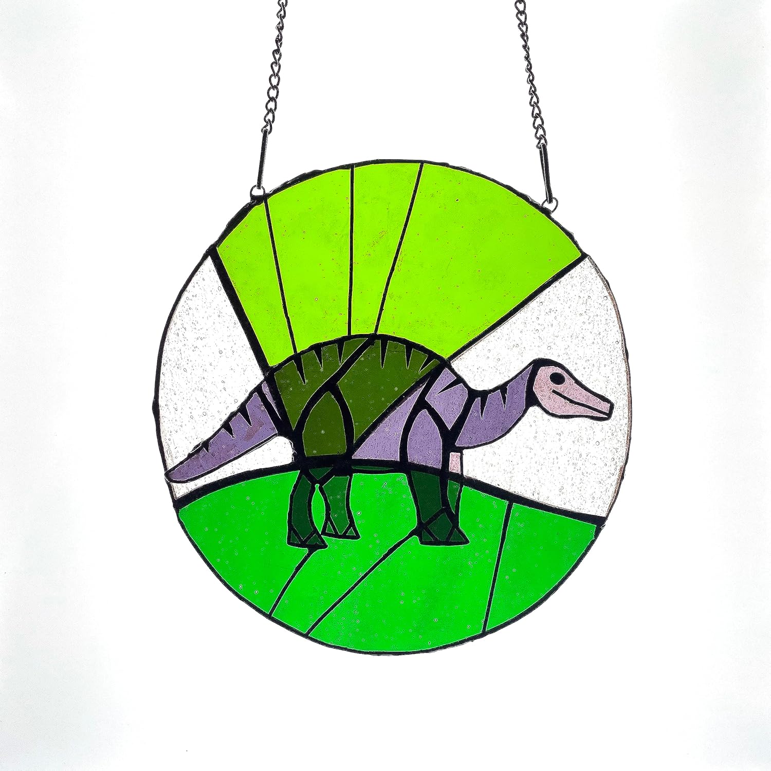 Dinosaur Stained Glass Window Hanging - Sun Catcher Decoration