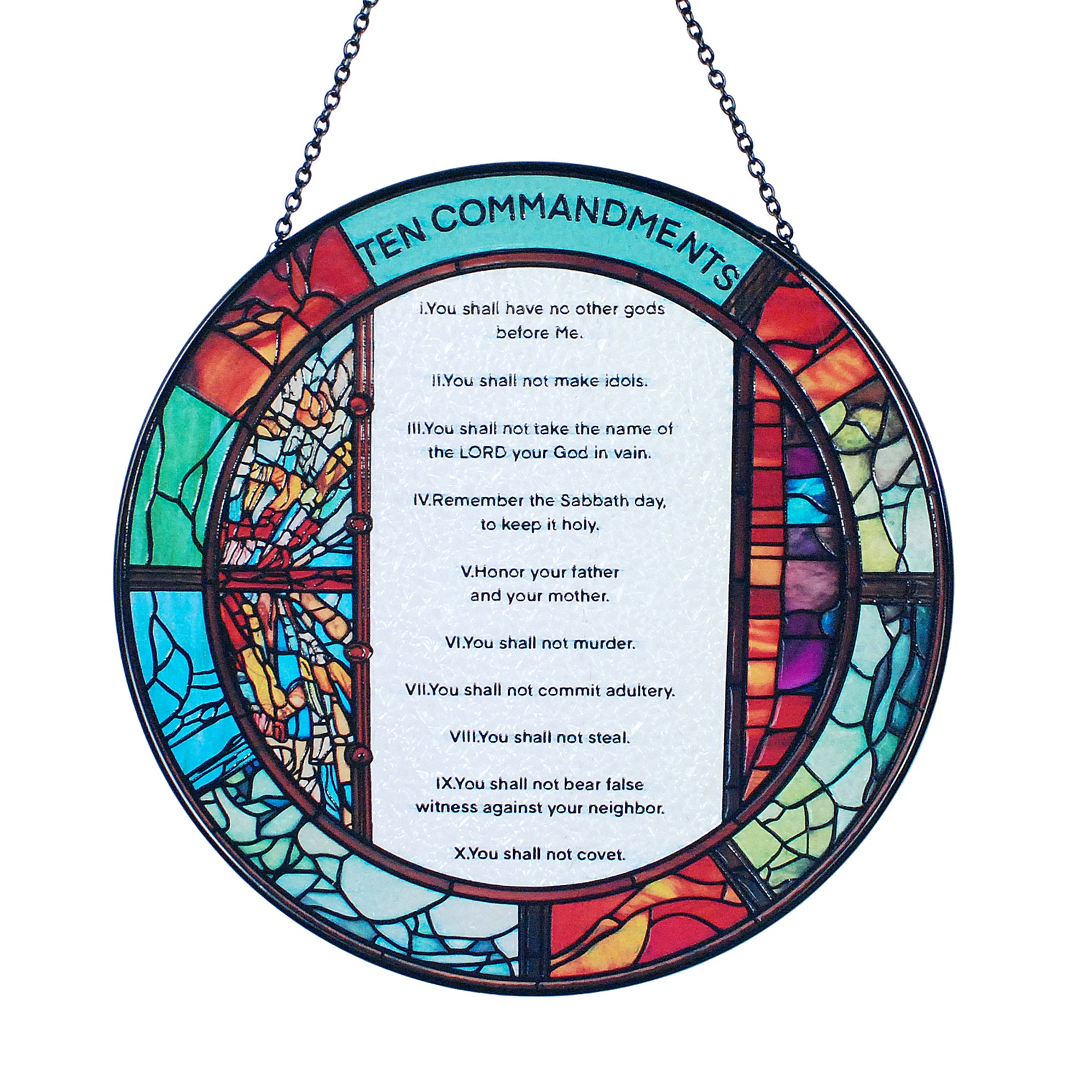 10 Commandments Wall Art Suncatcher - Originally Designed Ten Commandments Suncatchers for Sun Catchers Indoor Window | Ten Commandments Gifts for Lovers Christian Home Decor Themed Gift