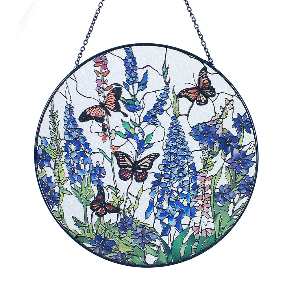 Lavender Monarch Butterfly Suncatcher Stained Glass - Monarch Lavender Originally Designed 7.8''Butterfly Suncatchers for Sun Catchers Indoor Window | Beautiful Gifts for Butterfly Lovers