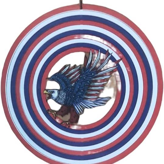31 inch Long Large American Patriotic Eagle Wind Spinners for Memorial Independent Day 4th of July Home Garden Decor