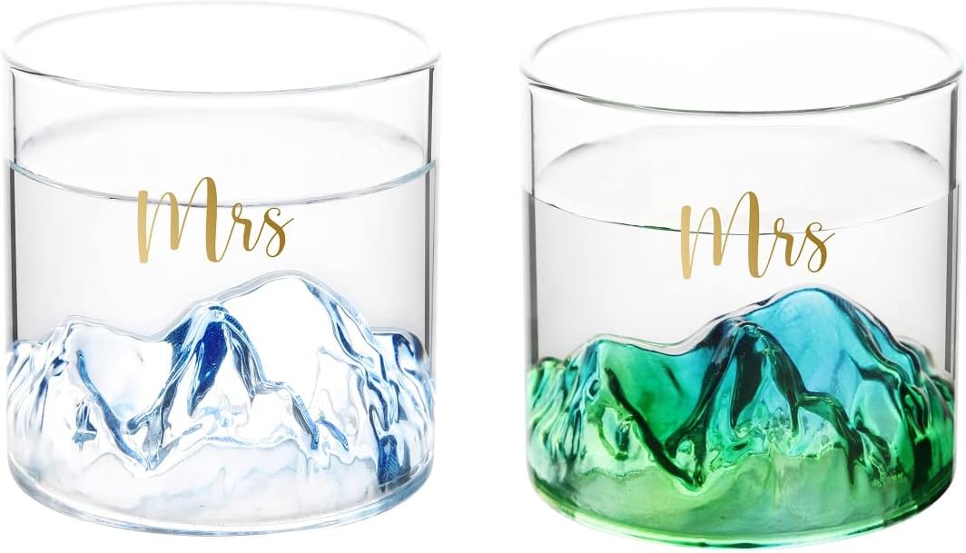 Mrs And Mrs Lesbian Wedding Gifts Snowy Mountain Whisky Icicle Glasses