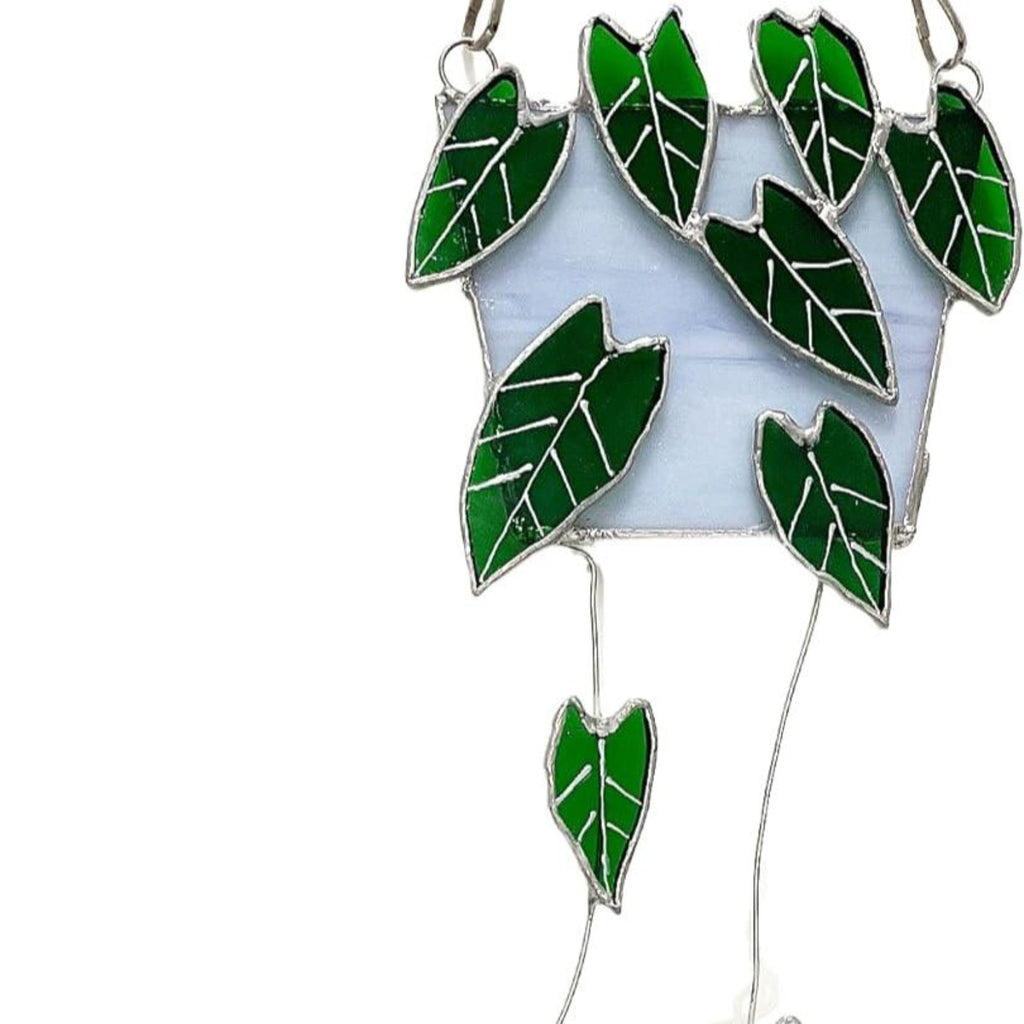 Green Princess Philodendron Stained Glass SunCatcher - Plant Lover's Gift