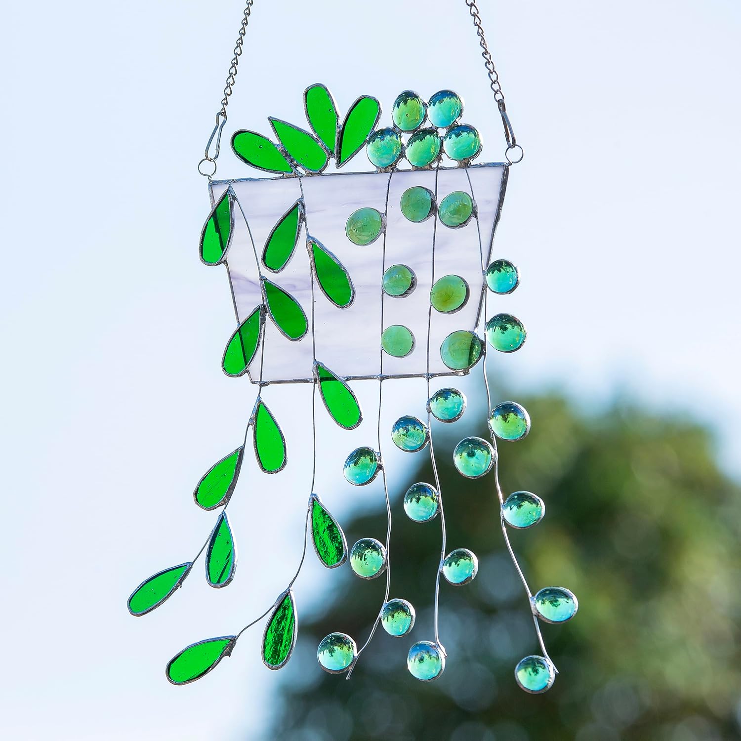Stained Glass Window Hanging - Succulent Suncatcher Gifts