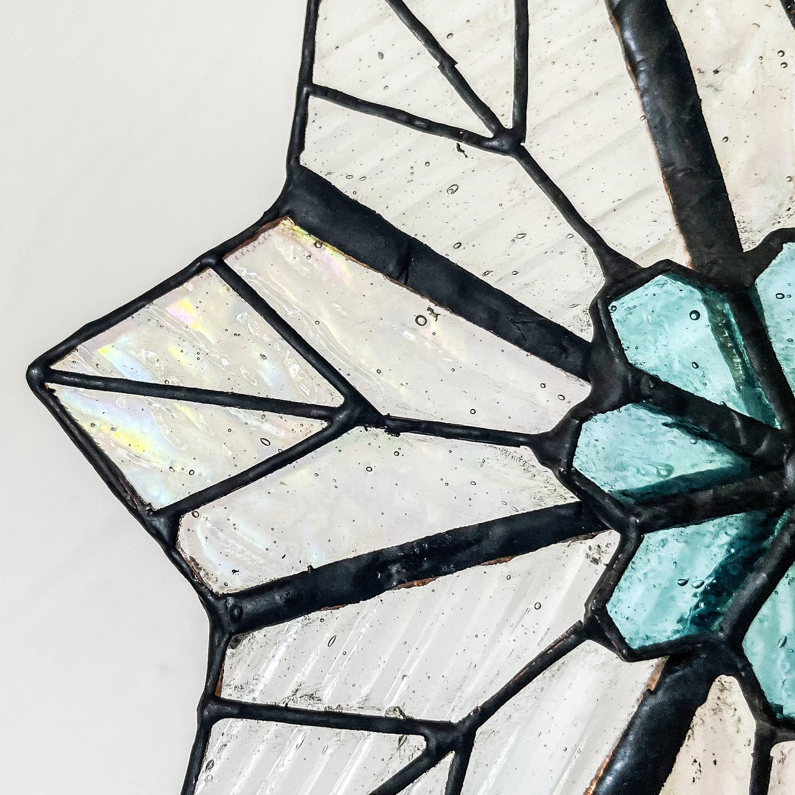 Snowflake Stained Glass Suncatcher - Winter Art Gift