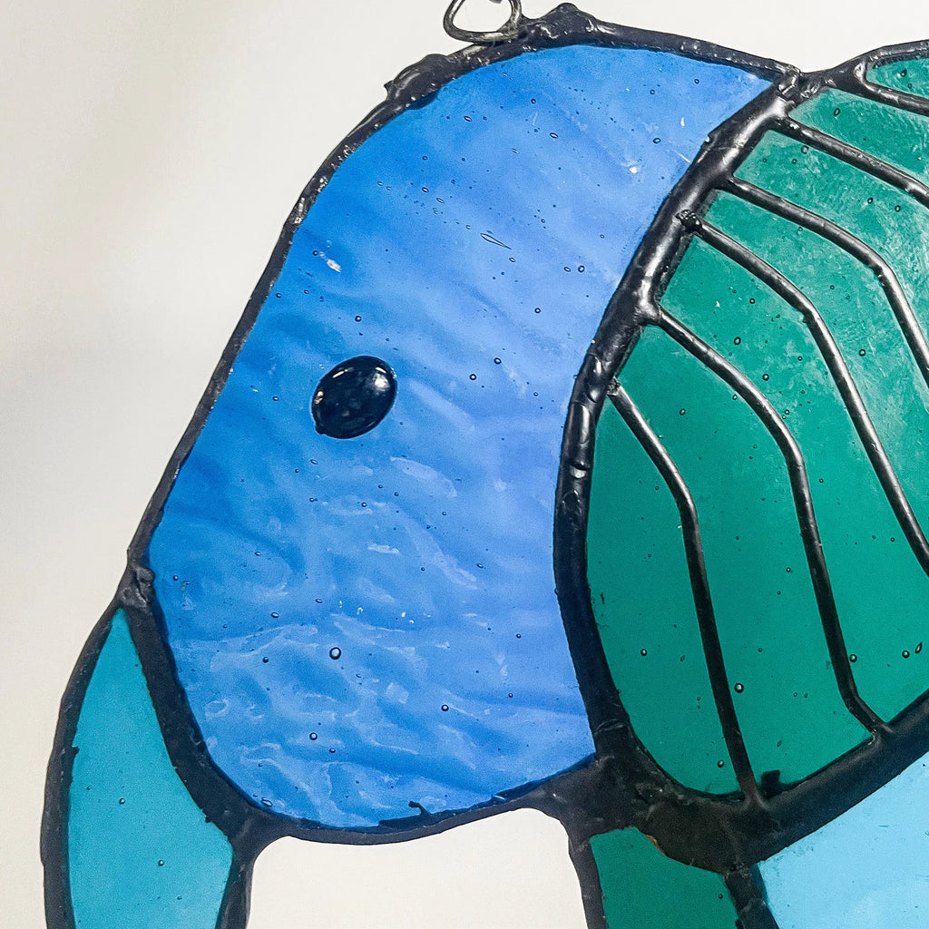 Cute Elephant Stained Glass Suncatcher for Window Hanging Decor Art Gift for Elephant Lovers Wall Hanging Ornament Christmas Gift for Mom