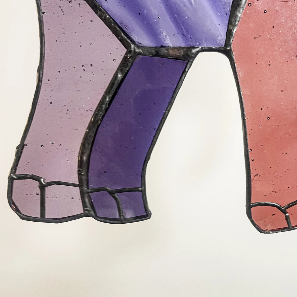 Cute Elephant Stained Glass Suncatcher for Window Hanging Decor Art Gift for Elephant Lovers Wall Hanging Ornament Christmas Gift for Mom