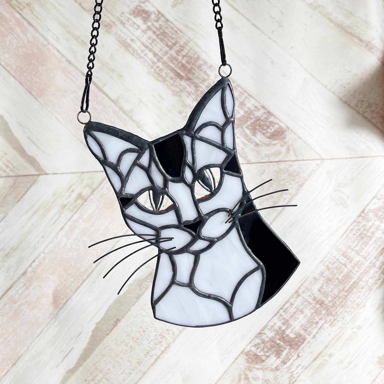 Custom Pet Stained Glass Portrait Suncatcher Ornaments, Gifts, Artwork for Windows and Home Decor