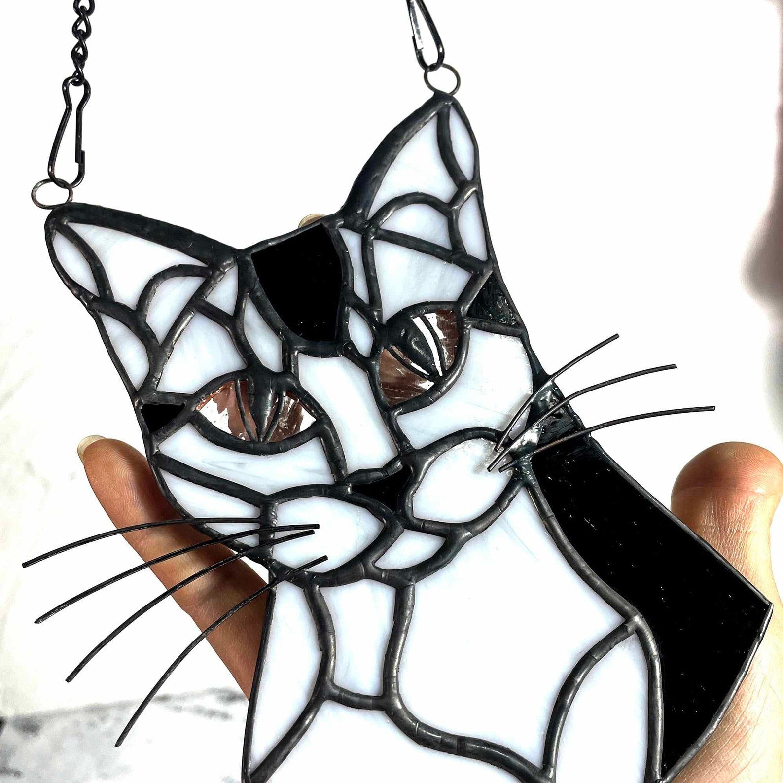 Custom Pet Stained Glass Portrait Suncatcher Ornaments, Gifts, Artwork for Windows and Home Decor