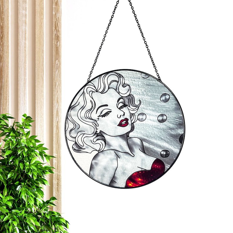 Marilyn Monroe Stained Glass Suncatcher/Window Hanging