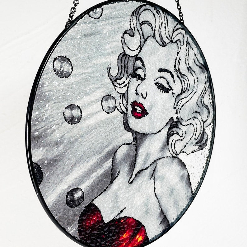 Marilyn Monroe Stained Glass Suncatcher/Window Hanging