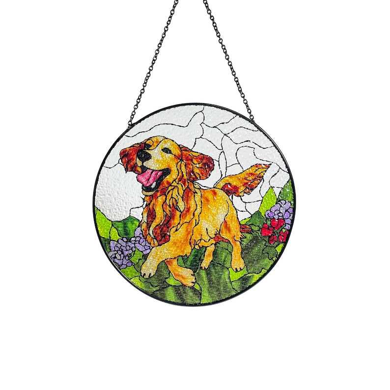 Golden Retriever Stained Glass Suncatcher/Window Hanging for Dog Lovers